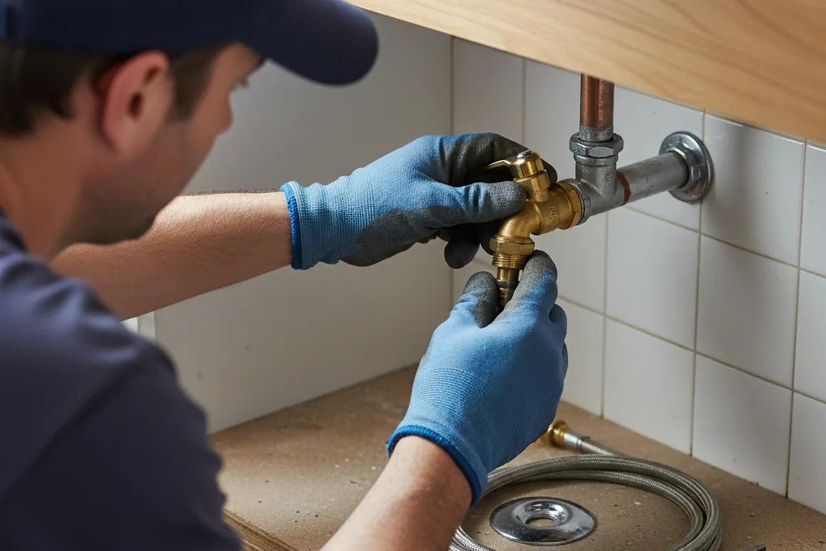 Shutoff valve and fitting work during Burst Pipe Repair in Eglin Afb